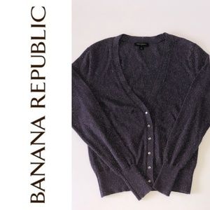 Banana Republic Purple Metallic Cardigan